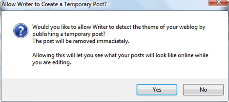 Windows Live Writer Theme Detection